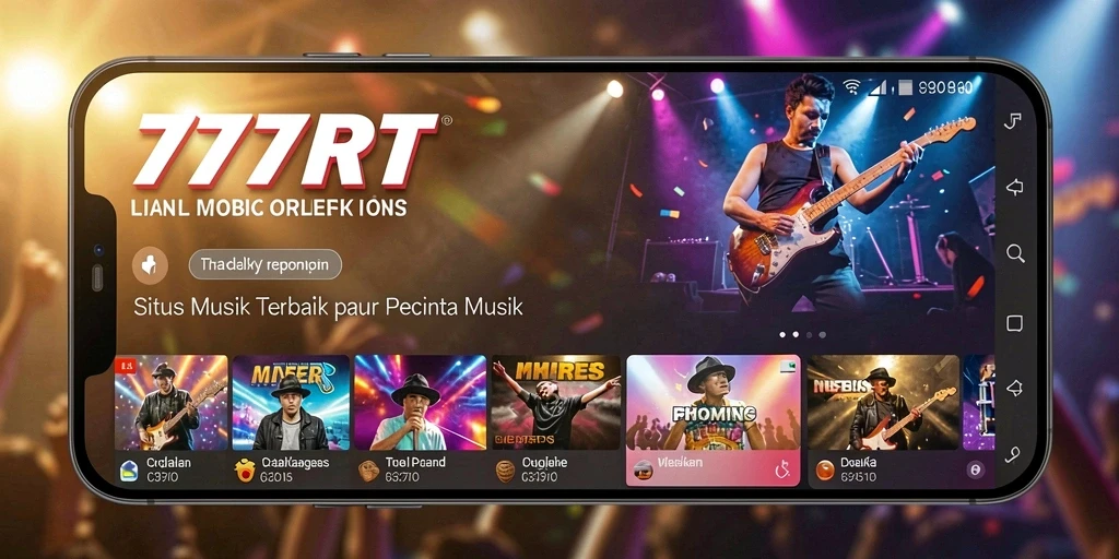 Screenshot gameplay 777RT dengan berbagai fitur interaktif musik.