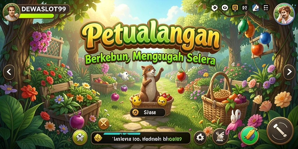 Gameplay seru dalam DEWASLOT99 dengan suasana berkebun yang menenangkan.