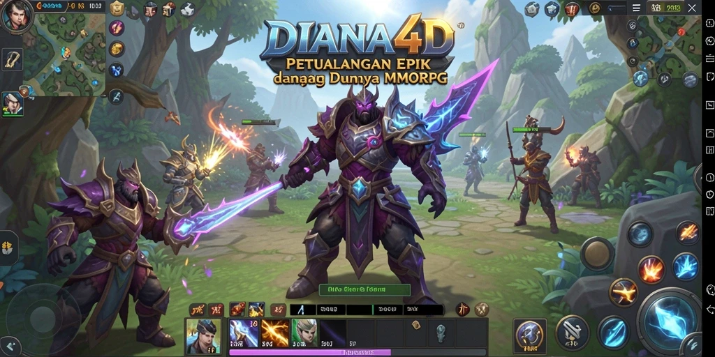 Screenshot gameplay DIANA4D yang menunjukkan pertarungan seru dalam dunia MMORPG.