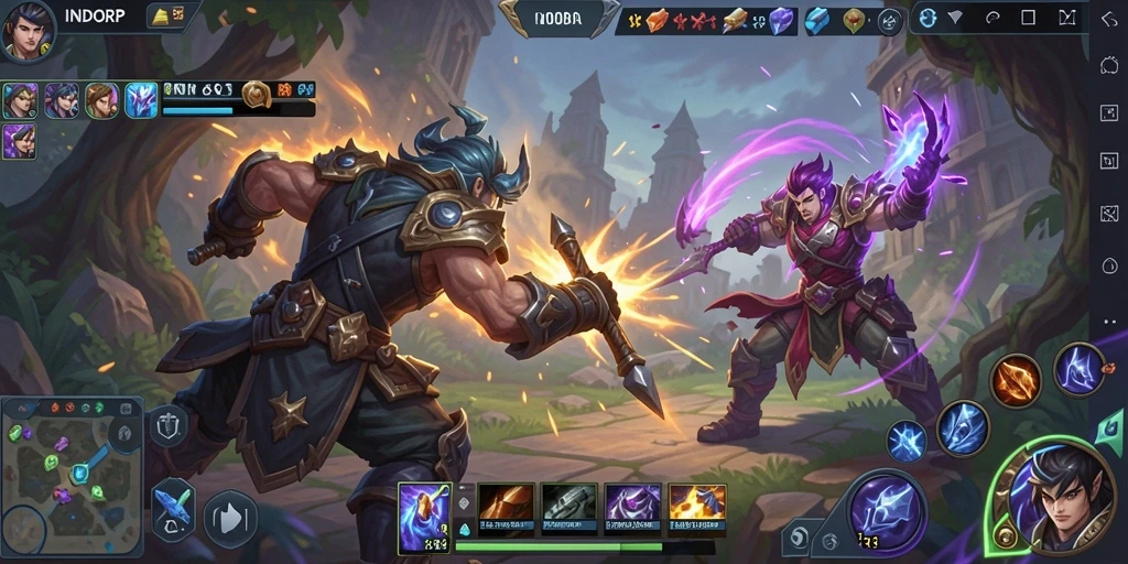 Screenshot menampilkan aksi seru dalam permainan MOBA INDORP.