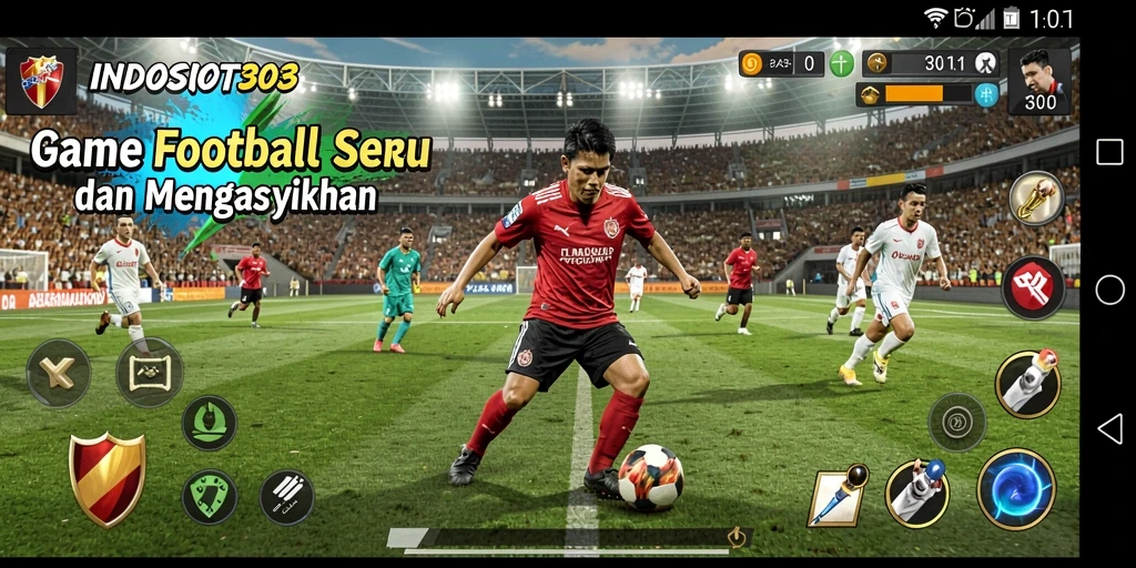 Tampilan gameplay INDOSLOT303 yang mendebarkan dalam pertandingan Football.