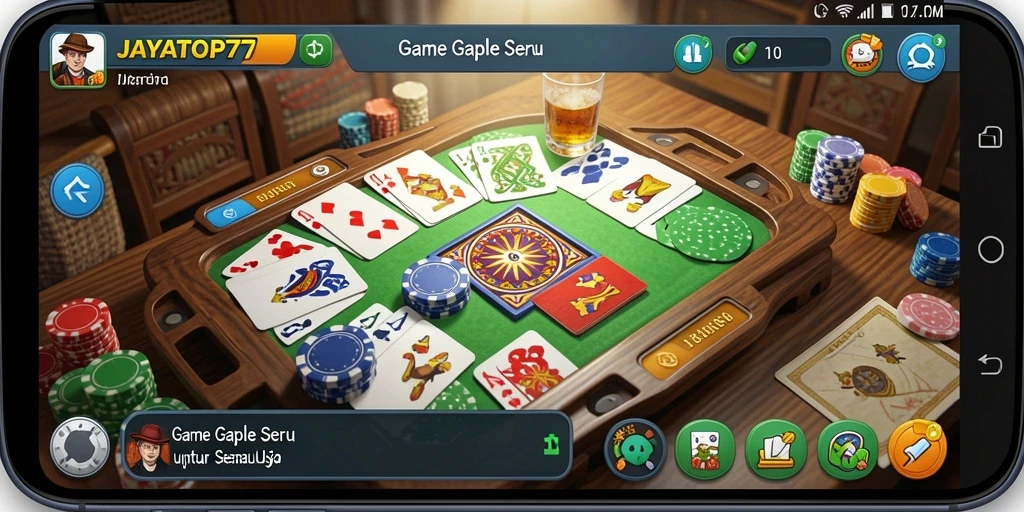 Screenshot JAYATOP77 menunjukkan gameplay Gaple yang menarik.