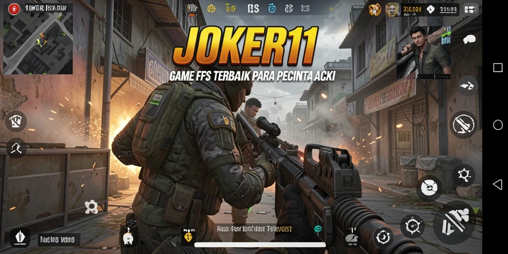 Tampilan gameplay mendebarkan dari JOKER11 dengan aksi tembak-menembak yang intens.