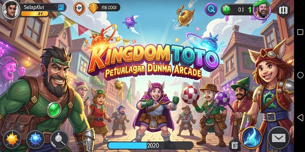 Tangkapan layar KINGDOMTOTO menampilkan aksi seru dalam gameplay Arcade.