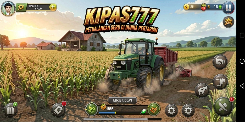 Screenshot utama KIPAS777 menampilkan pengalaman seru bertani.