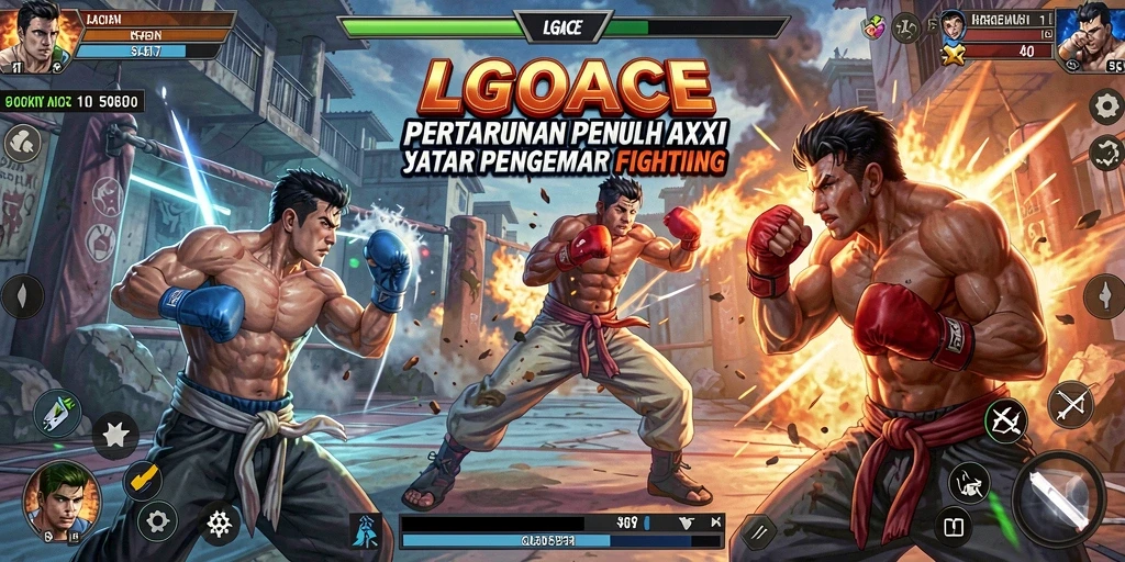 Screenshot gameplay mengagumkan LGOACE menampilkan aksi pertarungan.