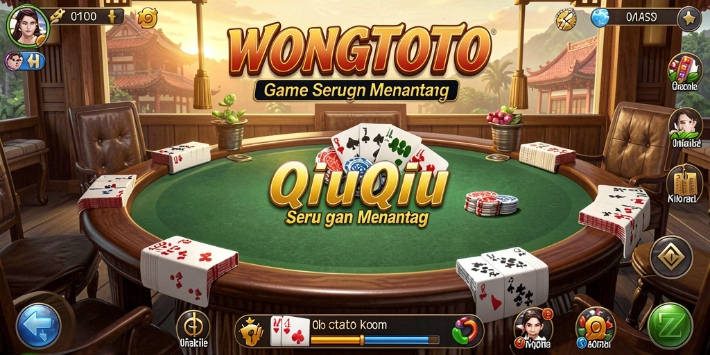 Screenshot gameplay WONGTOTO dengan suasana seru permainan QiuQiu.